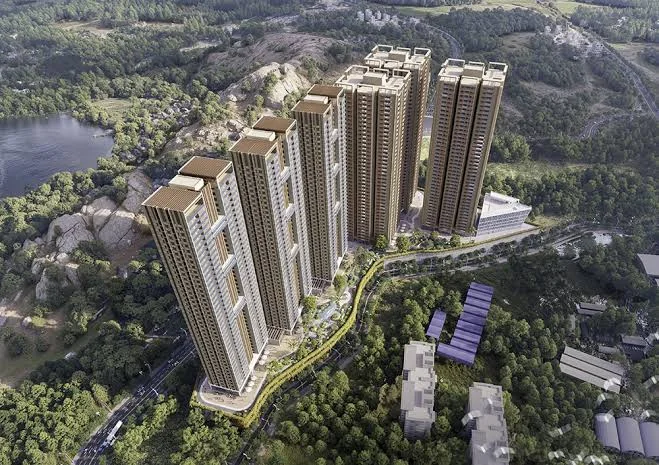 Aerial view of the SRIAS Codename Kukatpally towers, artist impression
